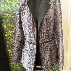 Snake Print Black & Gray Women's Blazer Jacket p61